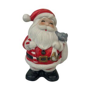 Homco Santa Claus Coin Bank Ceramic #5212 Holiday Christmas Decor Gift VTG